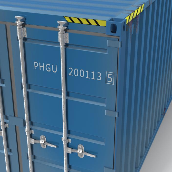 3D 40 ft ISO Container Blue 2