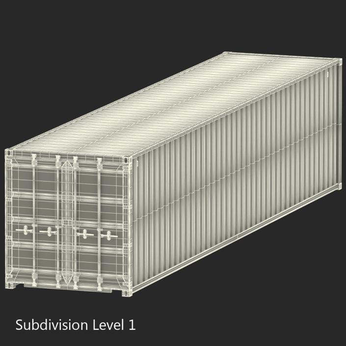 3D 40 ft ISO Container Blue 2