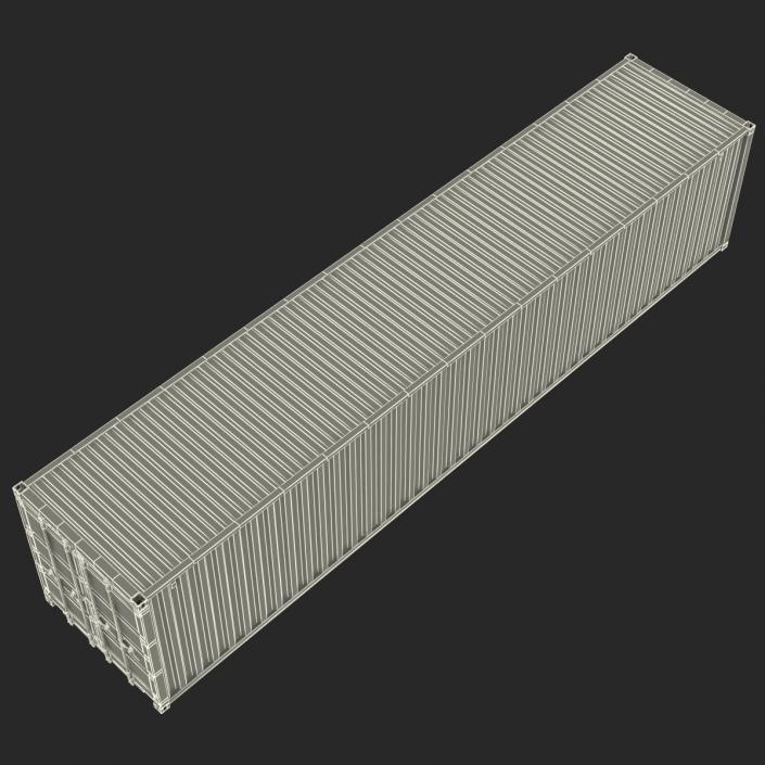 3D 40 ft ISO Container Blue 2