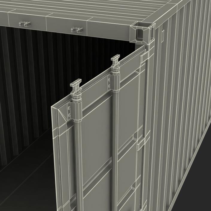 3D 40 ft ISO Container Blue 2