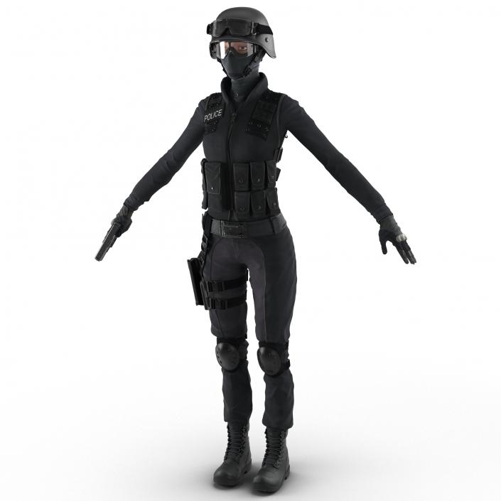 SWAT Police Officer Woman European 3D model