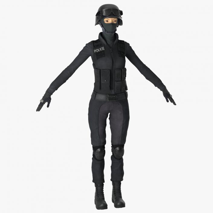 3D SWAT Woman Asian 2 model