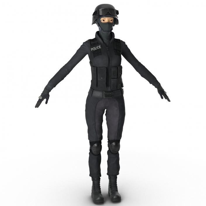 3D SWAT Woman Asian 2 model