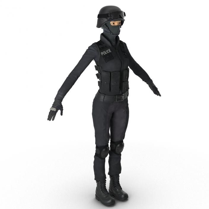 3D SWAT Woman Asian 2 model