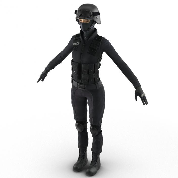 3D SWAT Woman Asian 2 model