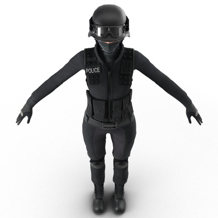 3D SWAT Woman Asian 2 model