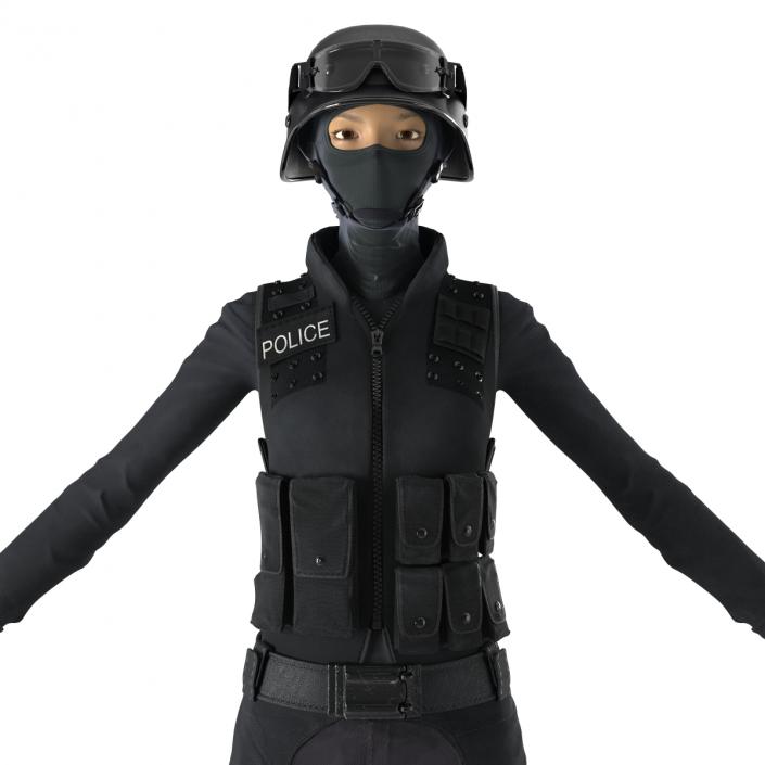 3D SWAT Woman Asian 2 model