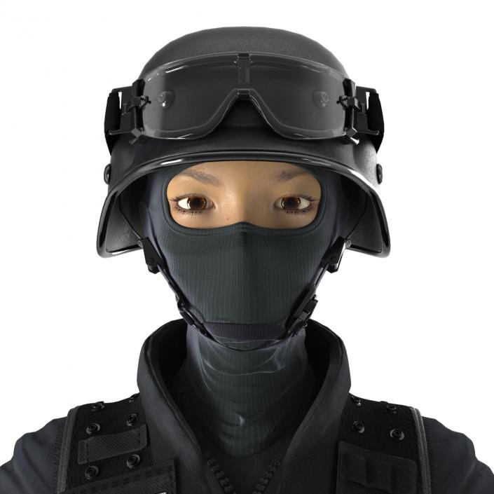 3D SWAT Woman Asian 2 model