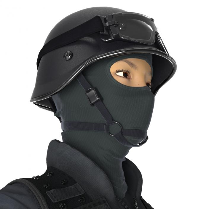 3D SWAT Woman Asian 2 model