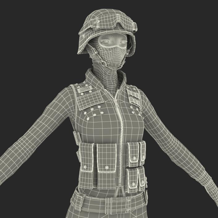 3D SWAT Woman Asian 2 model