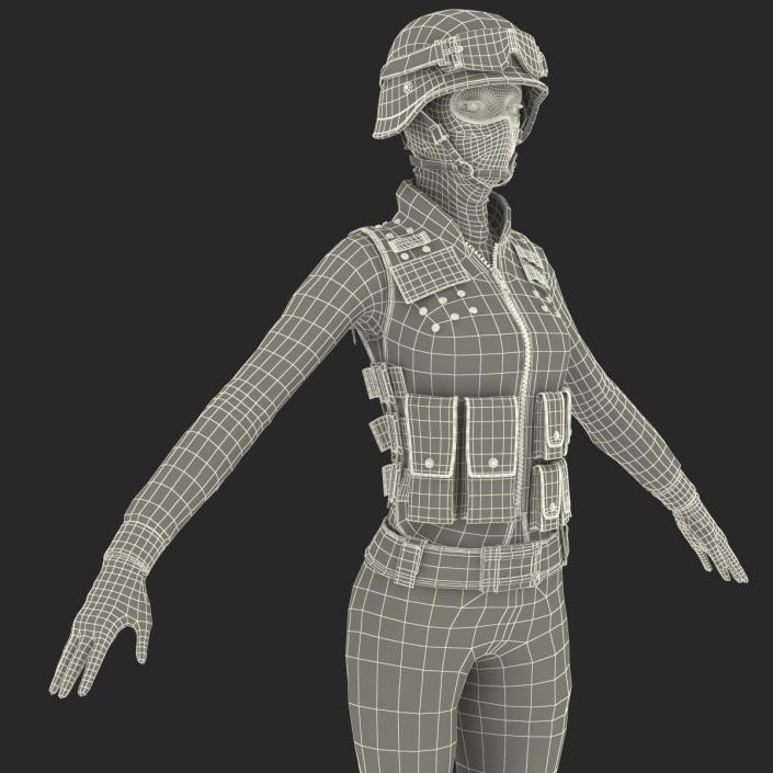 3D SWAT Woman Asian 2 model