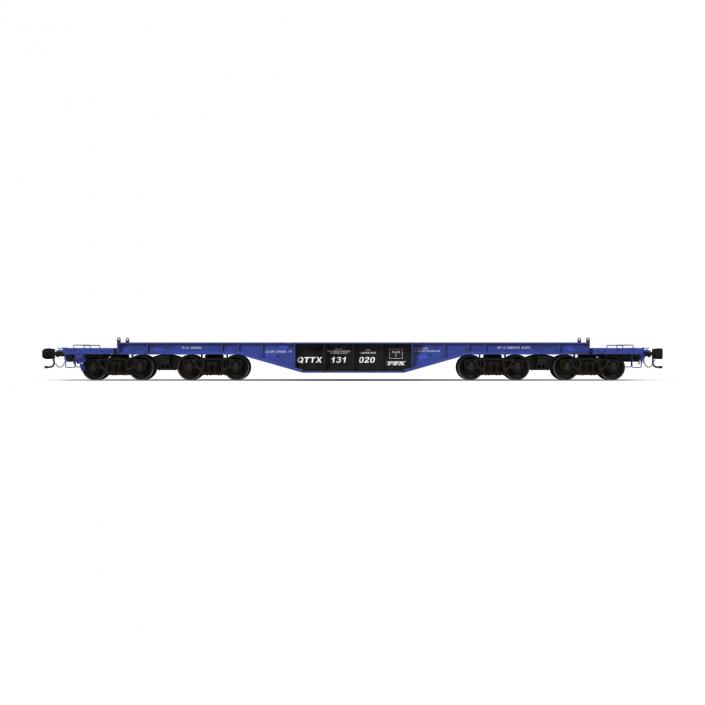 Heavy Duty Flat Car Blue 3D model