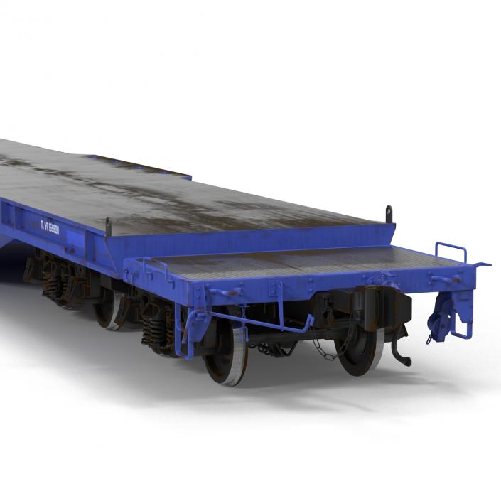 Heavy Duty Flat Car Blue 3D model