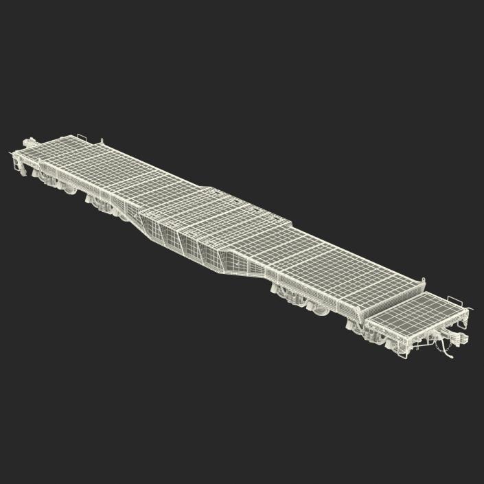 Heavy Duty Flat Car Blue 3D model