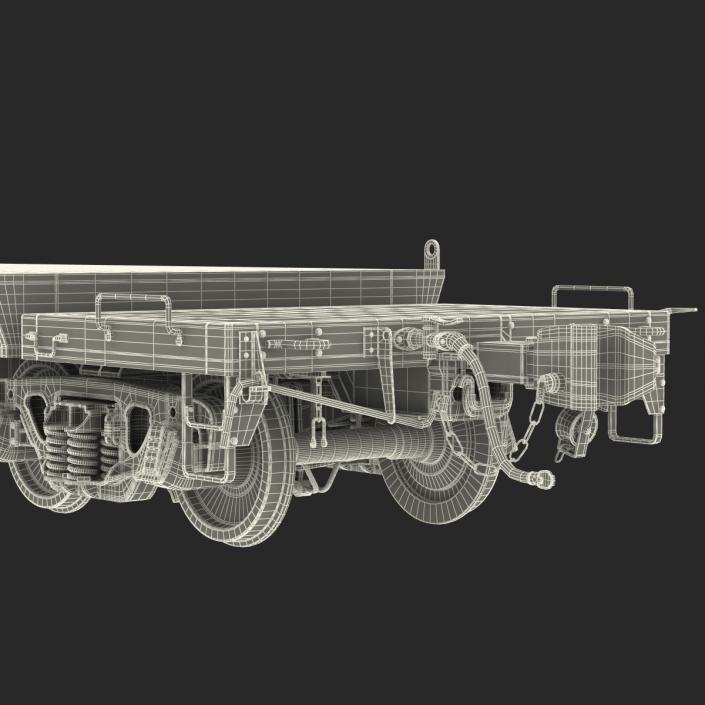 Heavy Duty Flat Car Blue 3D model