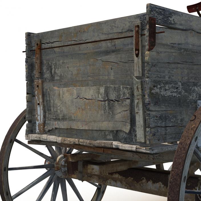 3D Old Wooden Wagon