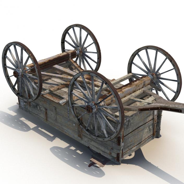 3D Old Wooden Wagon