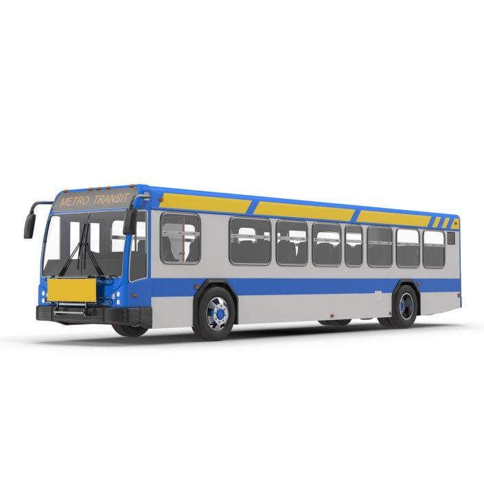 Bus Metro Transit Rigged 3D model