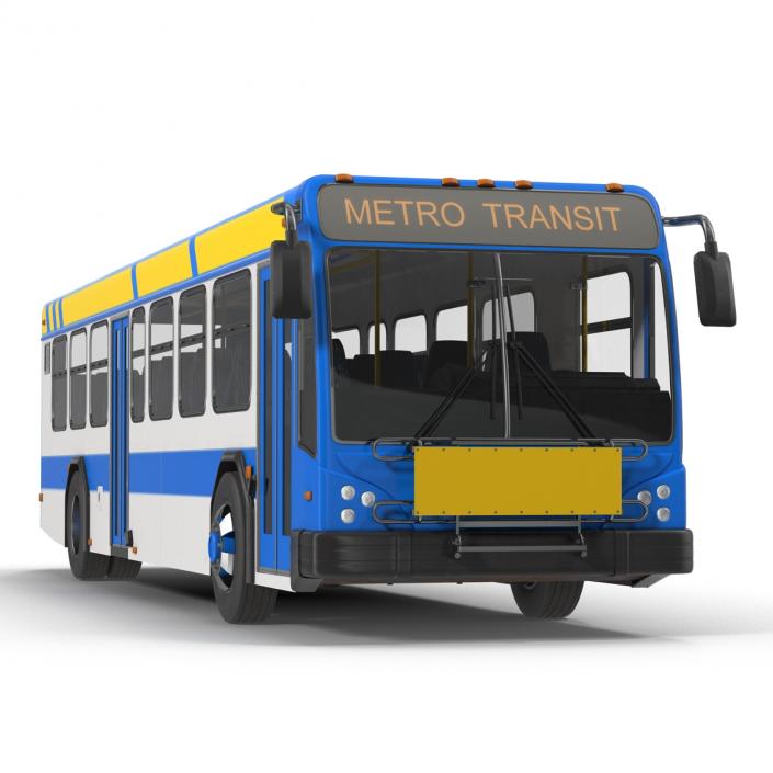 Bus Metro Transit Rigged 3D model