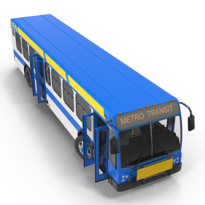 Bus Metro Transit Rigged 3D model