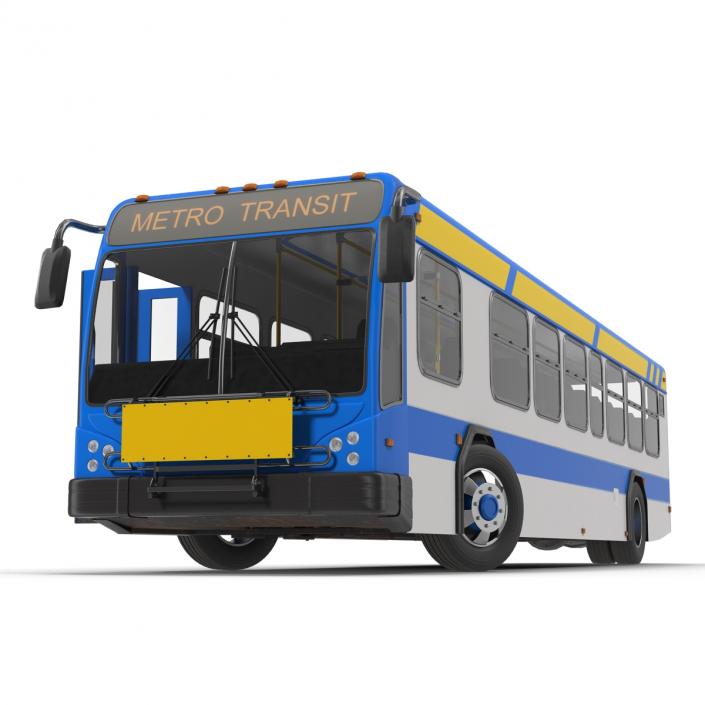 Bus Metro Transit Rigged 3D model