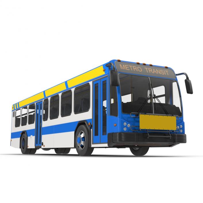 Bus Metro Transit Rigged 3D model