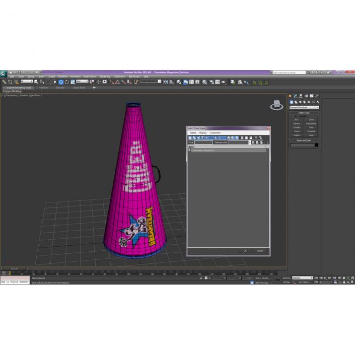 3D Cheerleader Megaphone Pink