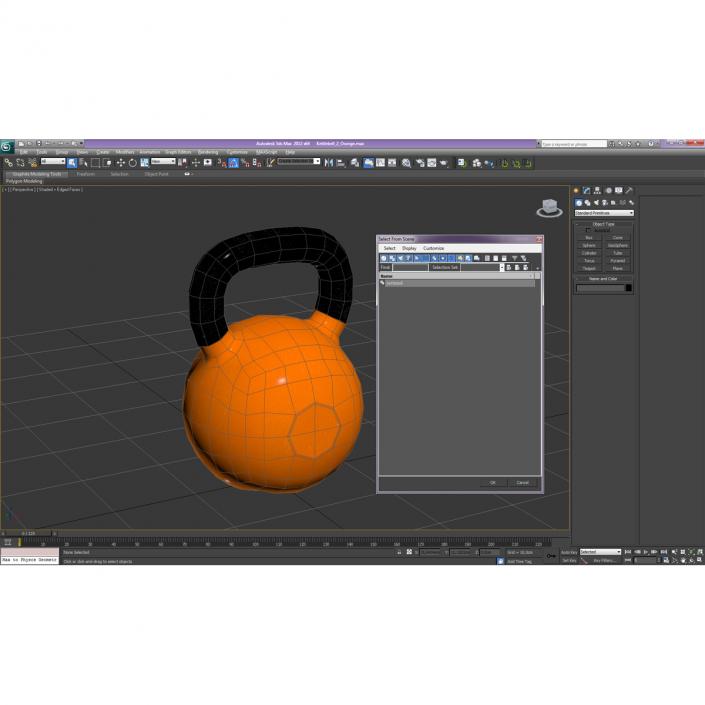 Kettlebell 2 Orange 3D model