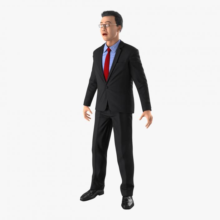 Asian Businessman Rigged 3D model