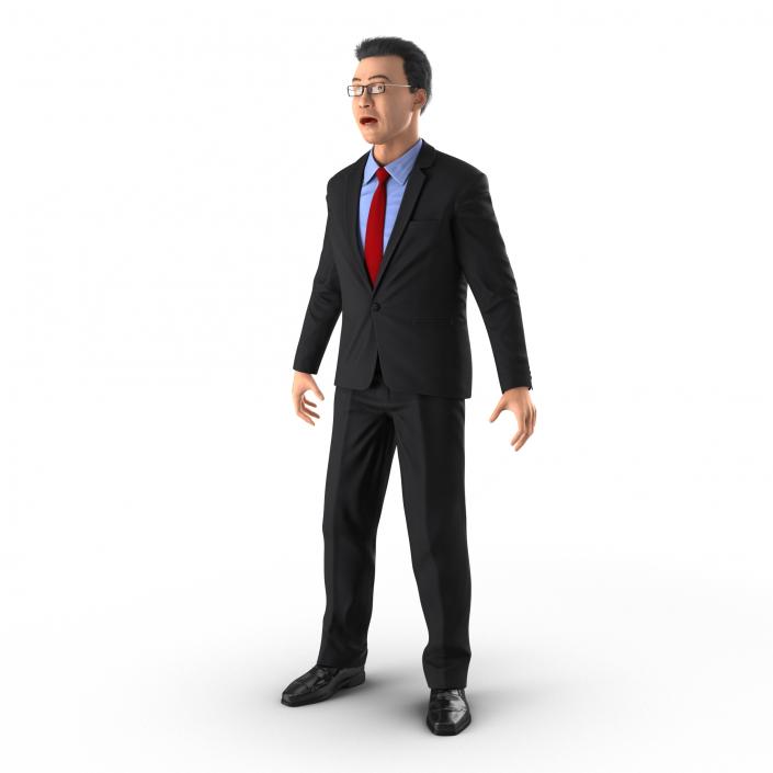 Asian Businessman Rigged 3D model