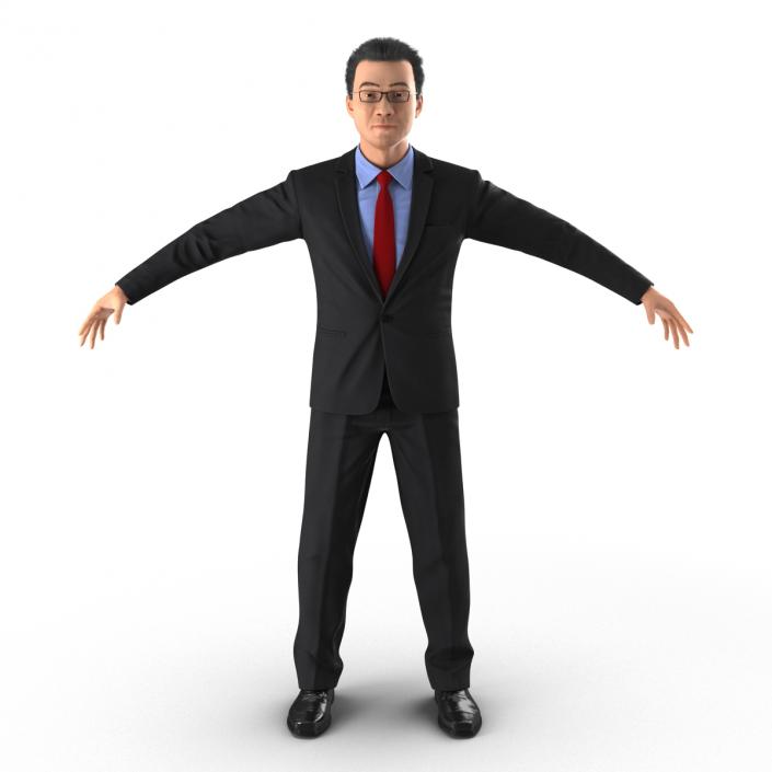 Asian Businessman Rigged 3D model