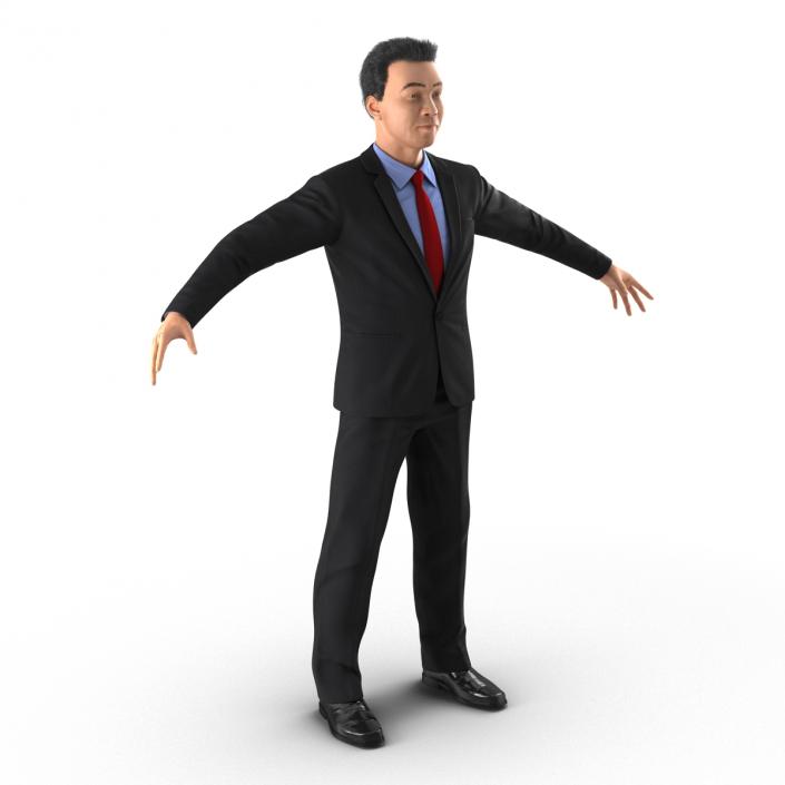 Asian Businessman Rigged 3D model