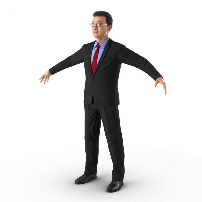 Asian Businessman Rigged 3D model