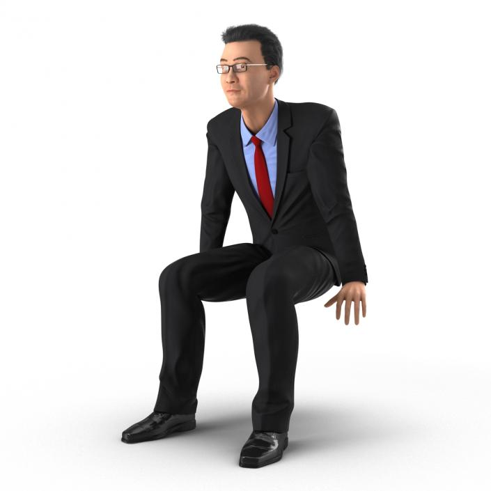 Asian Businessman Rigged 3D model