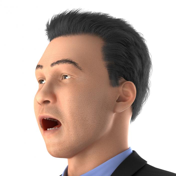 Asian Businessman Rigged 3D model