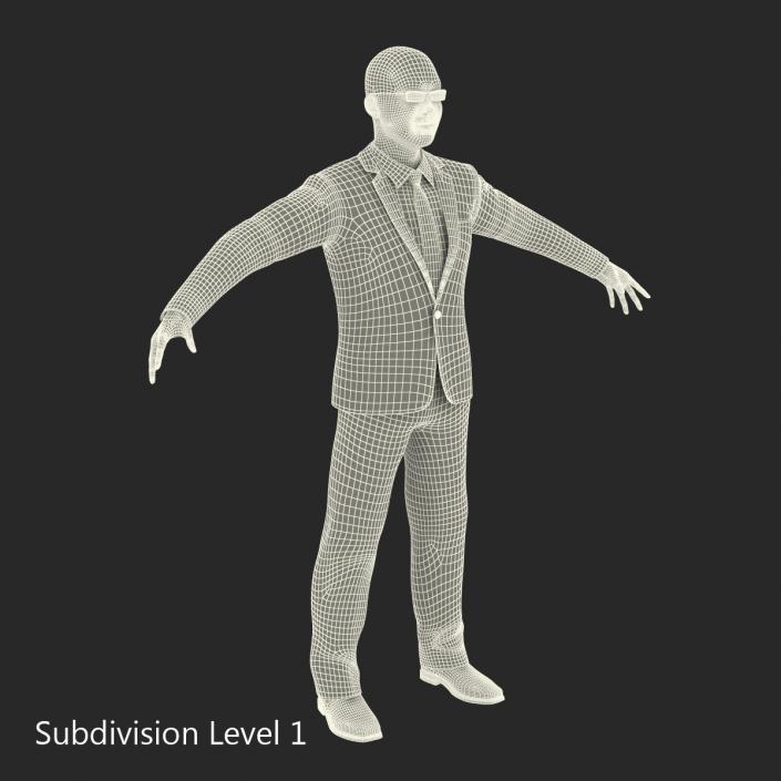 Asian Businessman Rigged 3D model