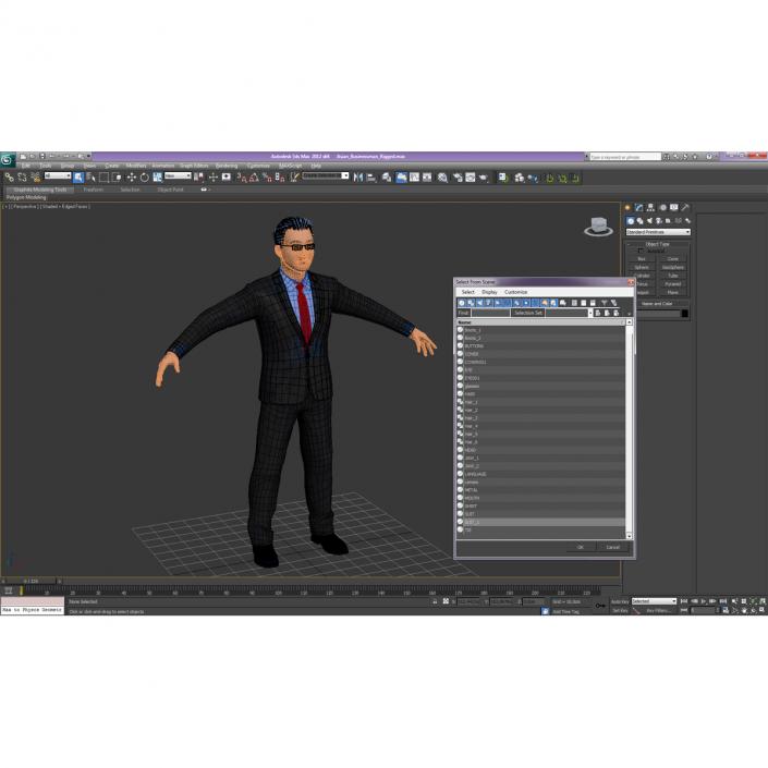 Asian Businessman with Hair 3D