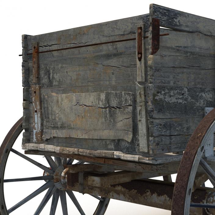 3D Old Wooden Wagon 2 model