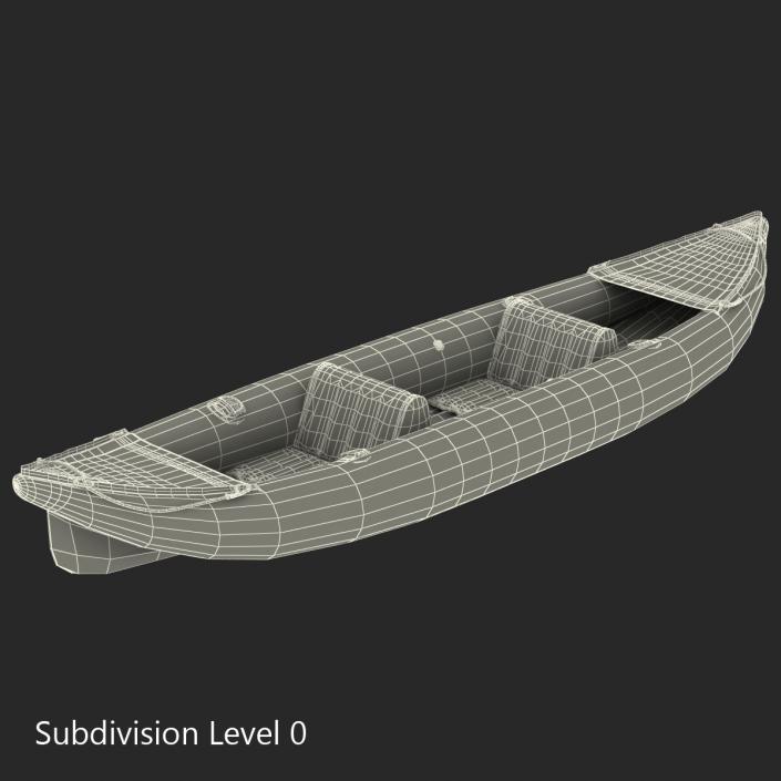 3D model Inflatable Kayak 3 Yellow