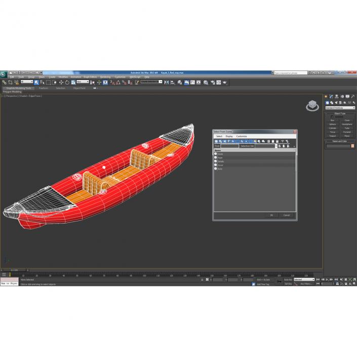 Inflatable Kayak 3 Red 3D