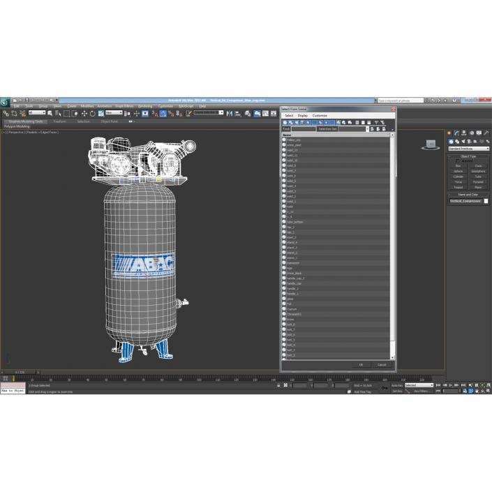 3D Vertical Air Compressor Abac model