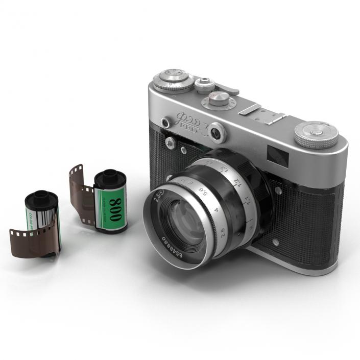 Vintage Film Camera Fed 3 3D Models Set 3D model