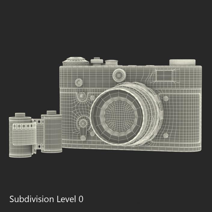 Vintage Film Camera Fed 3 3D Models Set 3D model