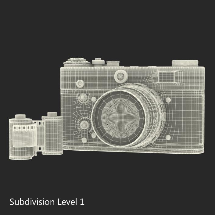 Vintage Film Camera Fed 3 3D Models Set 3D model