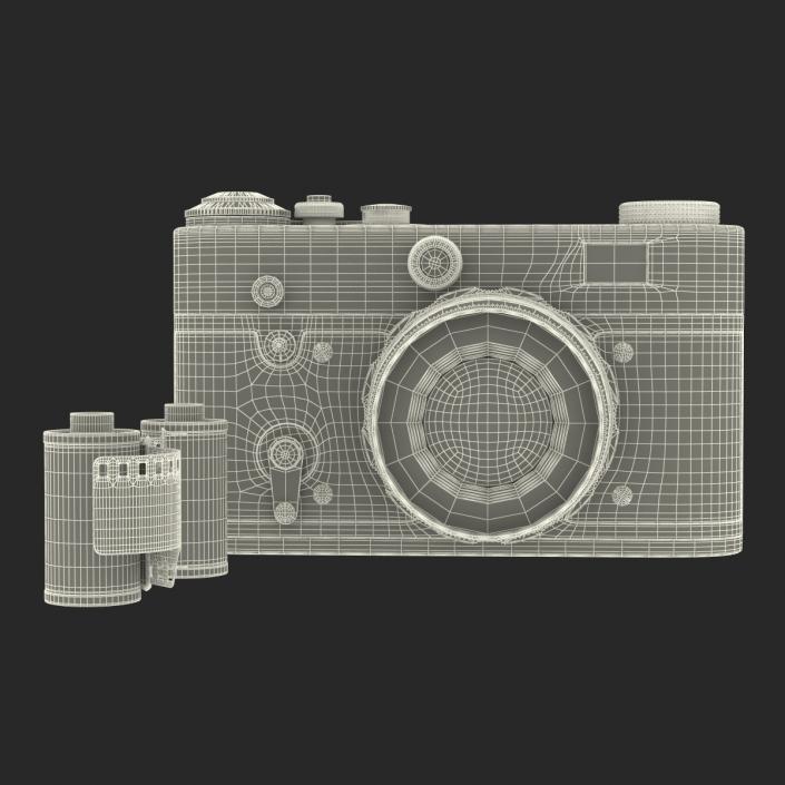 Vintage Film Camera Fed 3 3D Models Set 3D model