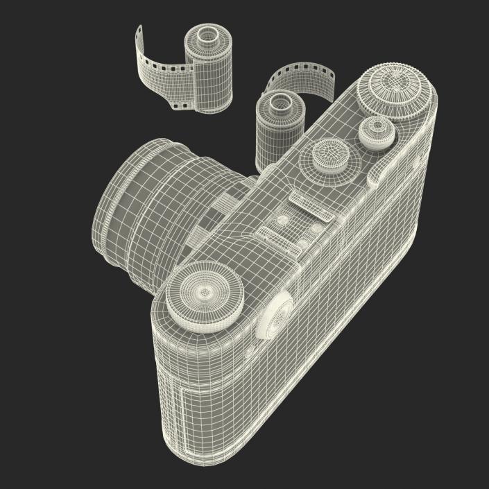 Vintage Film Camera Fed 3 3D Models Set 3D model