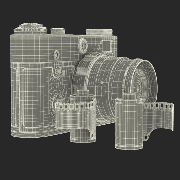 Vintage Film Camera Fed 3 3D Models Set 3D model