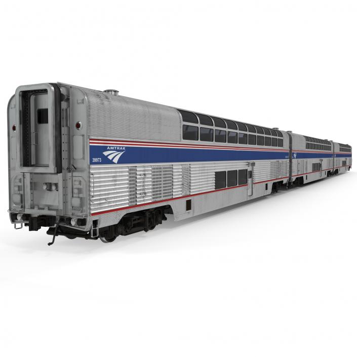 Passenger Double Deck Train Amtrak 3D model