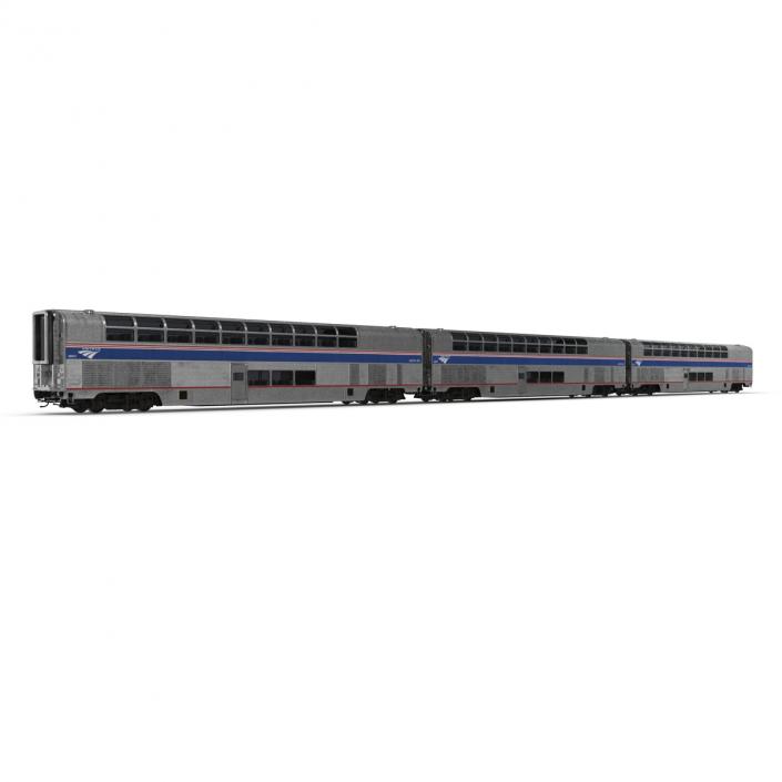 Passenger Double Deck Train Amtrak 3D model