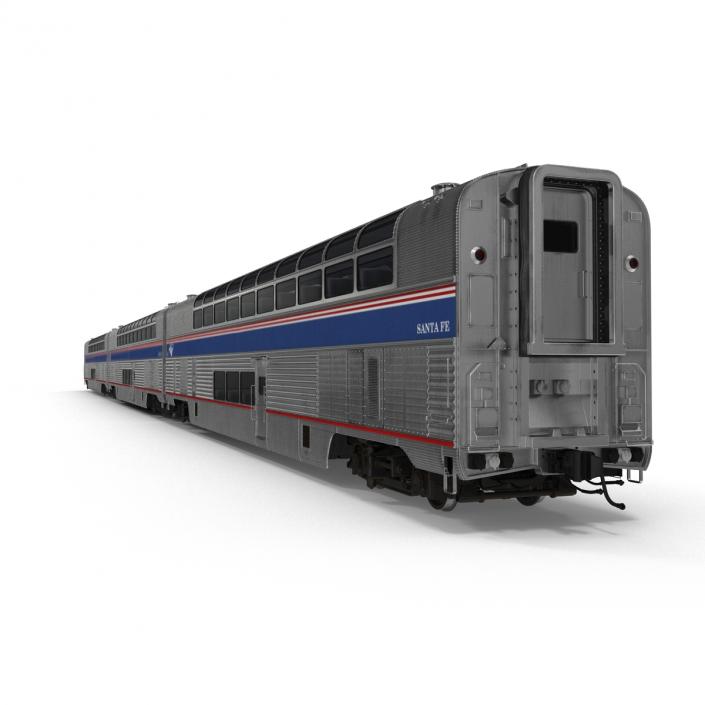 Passenger Double Deck Train Amtrak 3D model